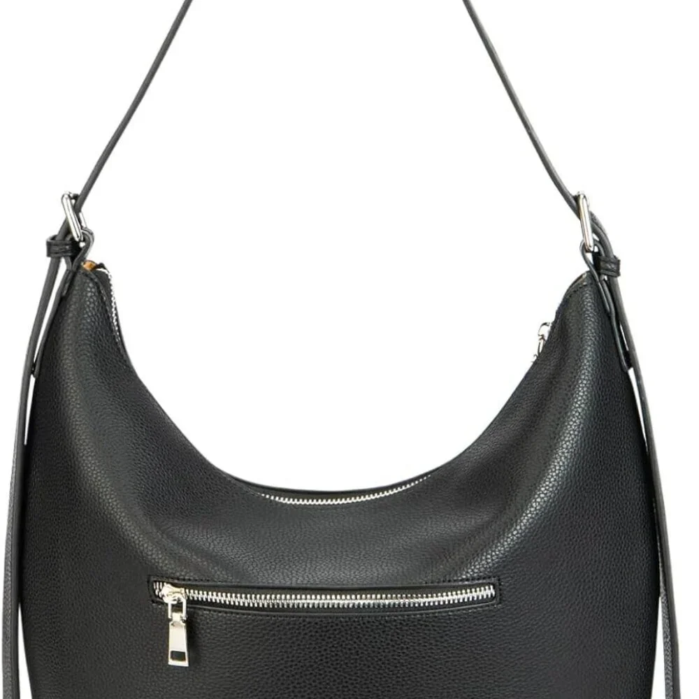 Leather Hobo Crossbody Bag Adjustable Strap Spacious Womens Handbag